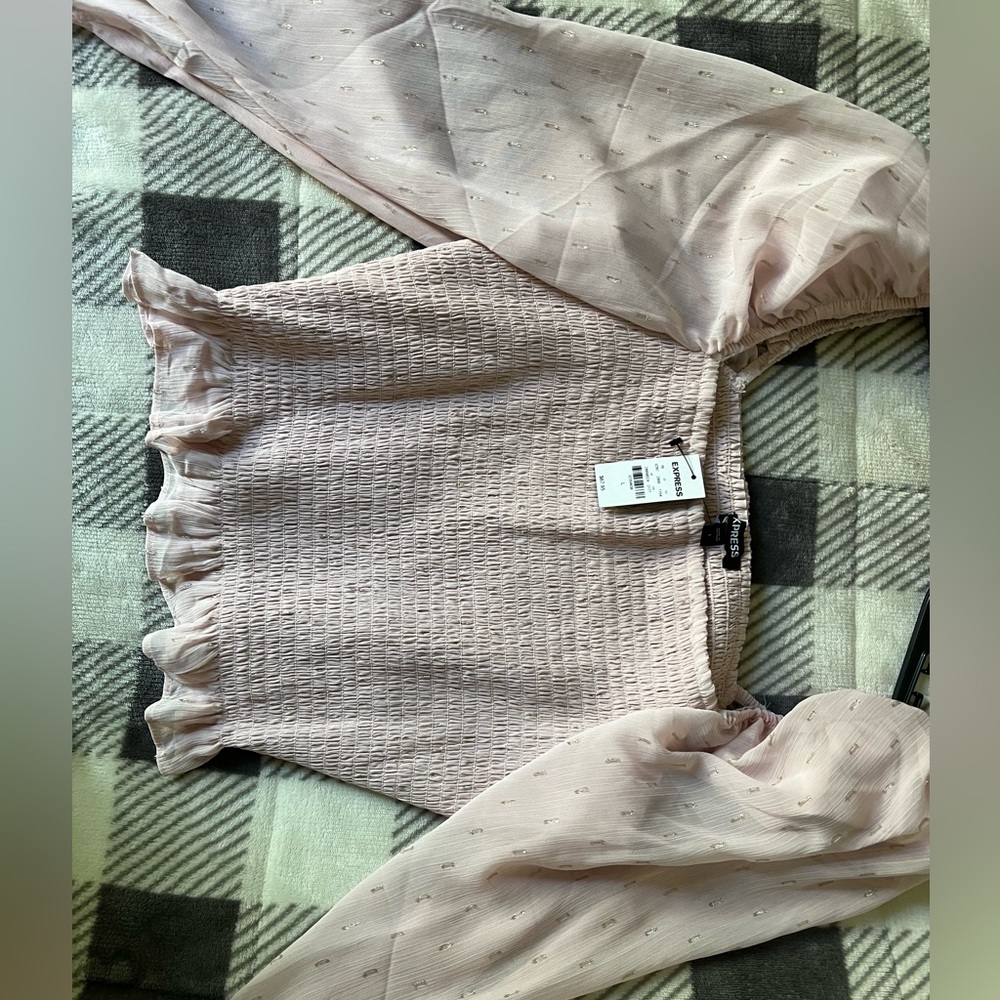 Express blouse - Light Pink and Gold shimmer - Large